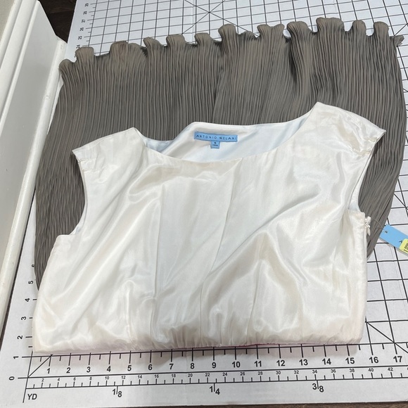 Antonio Melani Women's SILK Blend Dress Colorblock Accordion Pleat 6 NWT - Picture 8 of 12